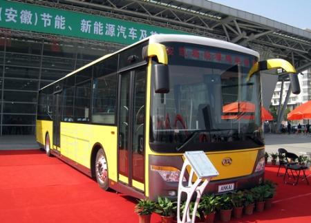 安凯12米纯电动公交车亮相安徽新能源车展